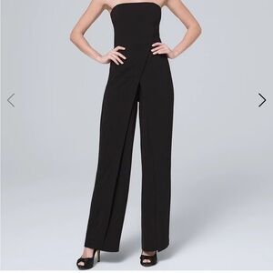 WHBM Black Strapless Split-Pant Jumpsuit Size 6 NWT